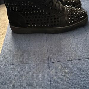 Black Studded High-Top Sneakers
